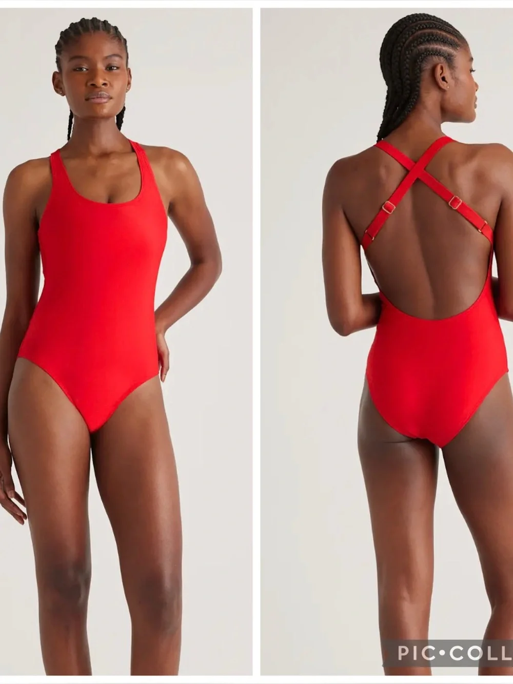 Quince red crossbackOne-Piece Women's Swimsuit